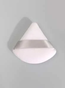 1 Miếng Có thể tái sử dụng Mềm mại & Làn da thân thiện Hình-quạt Màu hồng Bọt biển trang điểm Với Gấp đôi In Trắng - trắng - Xem 1