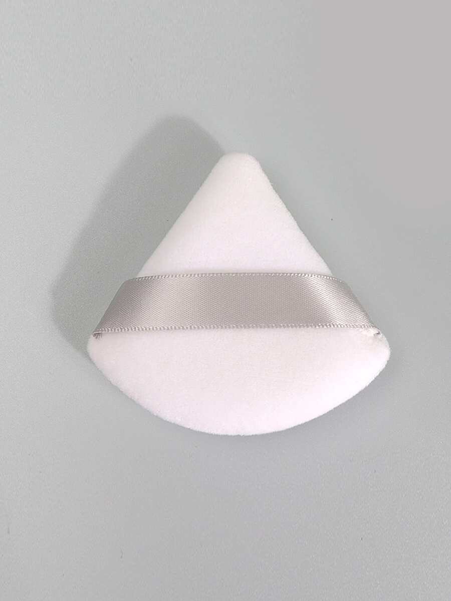 1 Miếng Có thể tái sử dụng Mềm mại & Làn da thân thiện Hình-quạt Màu hồng Bọt biển trang điểm Với Gấp đôi In Trắng - trắng - Xem 1