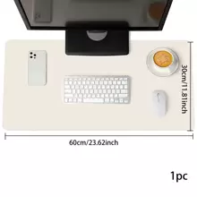 1pc PU Leather Desk Mat For Electronics, Thickened, High Temperature Resistant, Water-Resistant, Easy To Clean, Available In Black, White, Smog Blue, Pink, Apricot And Mint Green Back To School Gaming Mouse Pad