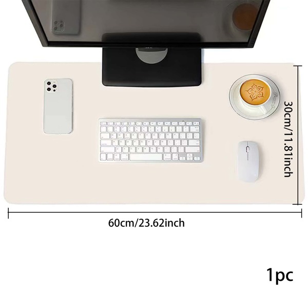 1 pièce Tapis de bureau en PU pour électronique, épaissi, résistant à haute température, résistant à l'eau, facile à nettoyer, disponible en noir, blanc, bleu fumée, rose, abricot et vert menthe Rentrée scolaire