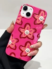 Vintage Floral Pink Jelly Phone Case Compatible With Iphone - Multicolor - View 1