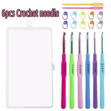 6 cái/bộ Móc sự thêu Móc Tóc Móc sự thêu Kim Công trình học nhân thể Mềm mại Nắm tay cầm Ren Bộ móc  Trơn tru Kim đan Sợi DIY Dệt Công cụ Đối với Tốt Làm việc , Ren Dệt kim - Màu sắc - Xem 2