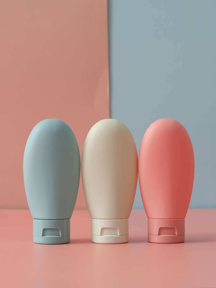 3个可重复灌装的瓶子，用于存放乳液/洗发水/洁面乳，便携实用，每个60毫升，非常适合旅行和户外活动，也适用于房间、家居、卧室、浴室、粉色房间、客厅装饰、旅行用品、礼品袋、送给妈妈、爸爸、男士、朋友、老师的礼物、生日礼物、婚礼礼物、办公桌、书架、配件、礼品盒、趣味礼物、收纳、珠宝盒、化妆刷收纳袋、化妆刷架、香水收纳袋、女士礼物、圣诞礼物、女士礼物创意、房间装饰 - 藍白色 - 查看 1