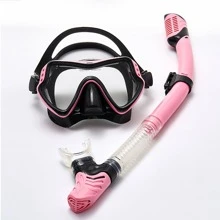 New Dry Snorkeling Diving Mask And Breathing Tube Set - Multicolor - View 2