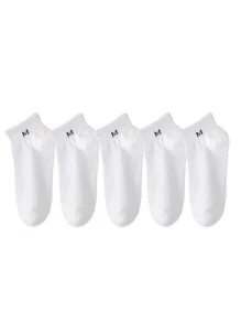 5 Pares Calcetines Cortos Cómodos Para Mujer - Multicolor - Ver 1