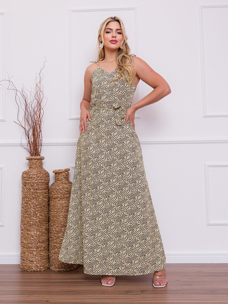 Women Dresses - 杏色 - 查看 1