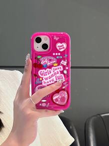 1pc Cartoon Illustration Shock-Absorbing Phone Case, Compatible With IPhone - Multicolor - View 3