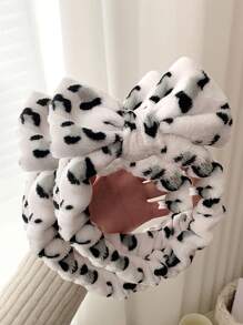 2pcs Leopard Print Super Soft Headbands, Suitable For Washing Face, Makeup And Bounding Hair Home Bathroom Decor Summer - Black and White - View 1
