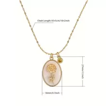 1pc Stylish 3d Birthday Flower Shaped Copper Pendant, With Stainless Steel Starry Sky Necklace And Birthstone Charm. Suitable For Women's Daily Wear And Birthday Gift Valentines,Mom,Mother,Mother's Day,Gift