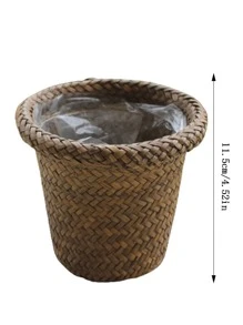 1入組編織防水花盆 - 棕色 - 查看 4