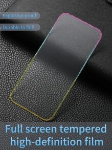 2pcs/set Rainbow Rhinestone Tempered Glass Screen Protector (1pc Clear & 1pc Privacy) Compatible With Iphone - Multicolor - View 4