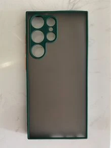 1 件半透明肤感磨砂拼接全覆盖防摔手机壳，适用于三星 - 墨綠色 - 查看 3