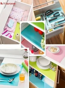 4入組冰箱內膽墊：可水洗、防水防油，非常適合架子、冰櫃、櫥櫃、櫥櫃和抽屜 - 藍色 - 查看 2