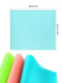 4入組冰箱內膽墊：可水洗、防水防油，非常適合架子、冰櫃、櫥櫃、櫥櫃和抽屜 - 藍色 - 查看 5