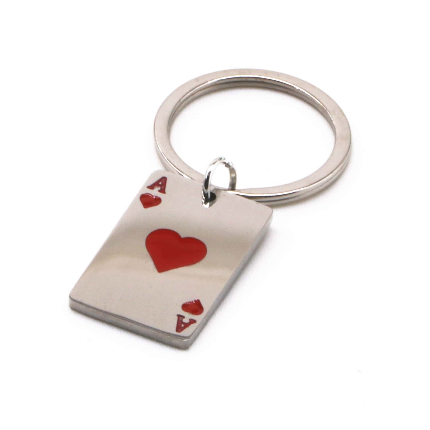 1 chiếc móc khóa bằng thép không gỉ hình Bích A & Cơ A dành cho nam Thích hợp sử dụng hàng ngày Ngày lễ tình nhân Ngày lễ tình nhân - Đỏ - Xem 1