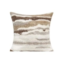 1 Peça Capa De Almofada Decorativa Fofa Padrão Galáxia E Ondas D'água, Adequada Para Sala De Estar, Quarto, Escritório, Carro E Etc. Design Moderno E Estiloso Em Múltiplas Cores - Café - Visão 3