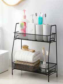 Estante Organizador Anaquel 2 Niveles Baño Cocina Oficina - Negro - Ver 2
