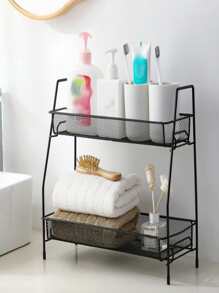 Estante Organizador Anaquel 2 Niveles Baño Cocina Oficina - Negro - Ver 4