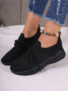 Women's Slip-on Breathable Outdoor Fashion Sport Shoes With Anti-slip Sole - Black - View 6
