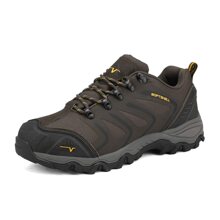 Men's Low Top Waterproof Hiking Shoes Trekking Trails Outdoor Work Shoes - 棕色 - 查看 1
