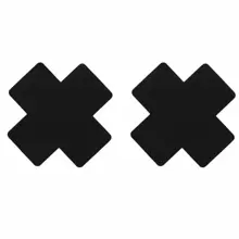 20入組黑色十字形自粘緞面一次性乳貼,適用於無肩帶衣服的女性 - 黑色 - 查看 5