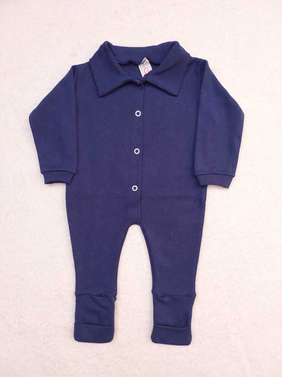 Baby Boy's Romper (Suedine) Assorted Colors - Navy Blue - View 1