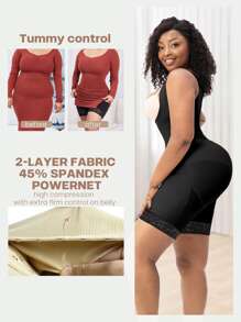 Women Shapewear Faja Butt Lifter And Open Crotch Design - Black - View 7