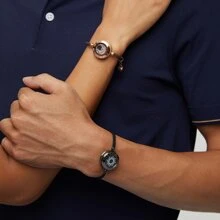 2-Piece Totwoo Long Distance Touch Bracelets For Couples, Vibration & Light Up For Love Couples Bracelets | Long Distance Relationship Gifts For Girlfriend Bluetooth Pairing Jewelry - Hoa hồng vàng - Xem 5