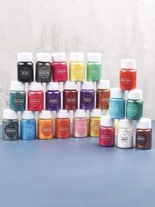 24 Couleurs X 20ml De Remplissage De Colle De Cristal Pigment De Perle De Fausse Iridescence D'accessoire De Fabrication De Bijoux De Boue De Cristal De Poudre De Mica