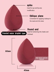 2pcs Makeup Sponge For Even Foundation Application, Dry And Wet Dual-Use, Non-Absorbent, Suitable For Beginners And Office Workers, Portable - Multicolor - View 3