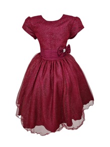 Young Girls Dresses - 酒紅色 - 查看 8