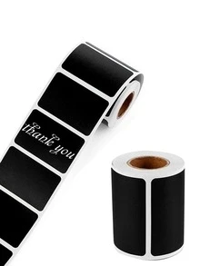 Roll Of Diy Removable Chalkboard Sticker Labels For Home & Kitchen Supplies, 120 Labels/roll - Black - View 2