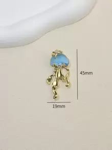 2 cái/bộ Dopamine Màu sắc Thời trang Con sứa Vật rủ xuống Đồng Với Vàng DIY Mặt dây chuyền Đối với Làm đồ trang sức Đối với phụ nữ Sử dụng Đối với Hoa tai Dây chuyền - Màu xanh nhạt - Xem 2
