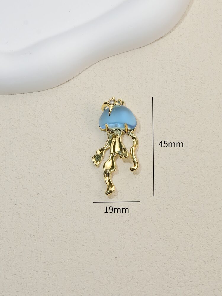 2Pcs/set Dopamine color Fashion Jellyfish pendant copper with gold pate DIY pendant for jewelry making for women  use for earring necklace .
