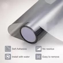 05gr5 Night Black 1 Roll Window Film Heat Insulation Film High Clarity Privacy Protection Strong Sun Shade Privacy Screen Sticker With Scraper - Black - View 3