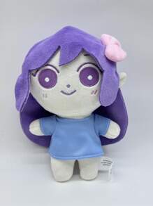 20公分高可愛的女孩膠滿娃娃，有紫色蝴蝶結，可當作節日或生日禮物，收藏精品 - 紫色 - 查看 1