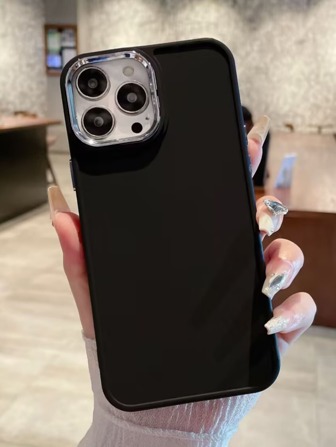 New Solid Color Large Hole Electroplated Metal Frame Phone Case Suitable For IPhone 17 Pro Max, Apple 13/16/17/17 Pro/17 Air, 11, X/XR, Anti-Drop Large Hole Protective Cover