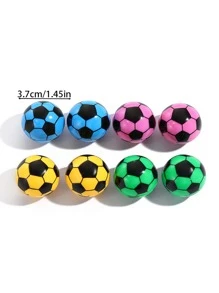 3pcs Cute Cartoon Football Design Pencil Sharpener, Random Color Back To School - Multicolor - View 2