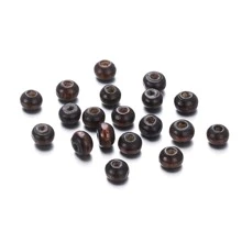 100入套楓葉色木珠,diy珠寶配件散珠,3種尺寸可選 - 巧克力棕 - 查看 10