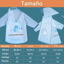 Poncho Impermeable Capa Lluvia Niño Colegio Kinder Escuela - Azul - Ver 3
