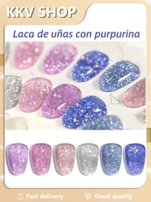 GAOY 6 Piece Gel Nail Polish Set 6 Colours Gel Nail Polish Set Gel Nail Polish Set Removable Nail Polish Set-2 - Negro - Ver 1