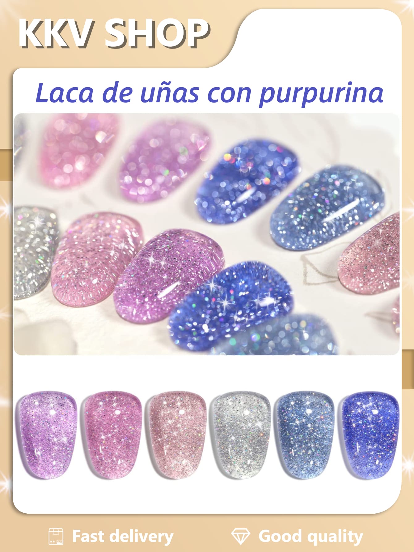 GAOY 6 Piece Gel Nail Polish Set 6 Colours Gel Nail Polish Set Gel Nail Polish Set Removable Nail Polish Set-2 - Negro - Ver 1