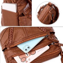 Bolsa Mano Tote De Mujer Dama Crossbody Gran Capacidad - Marrón - Ver 2