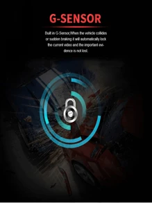 Jiaboer A13g 12英寸高清4k3840*2160p車載dvr後攝像頭1080p支援wifi App Gps雙鏡頭記錄器,與任何車輛兼容,170°廣角鏡頭,最大支援128g記憶卡 - 黑色 - 查看 7