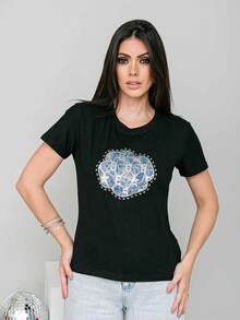 Women T-Shirts - 黑色 - 查看 6