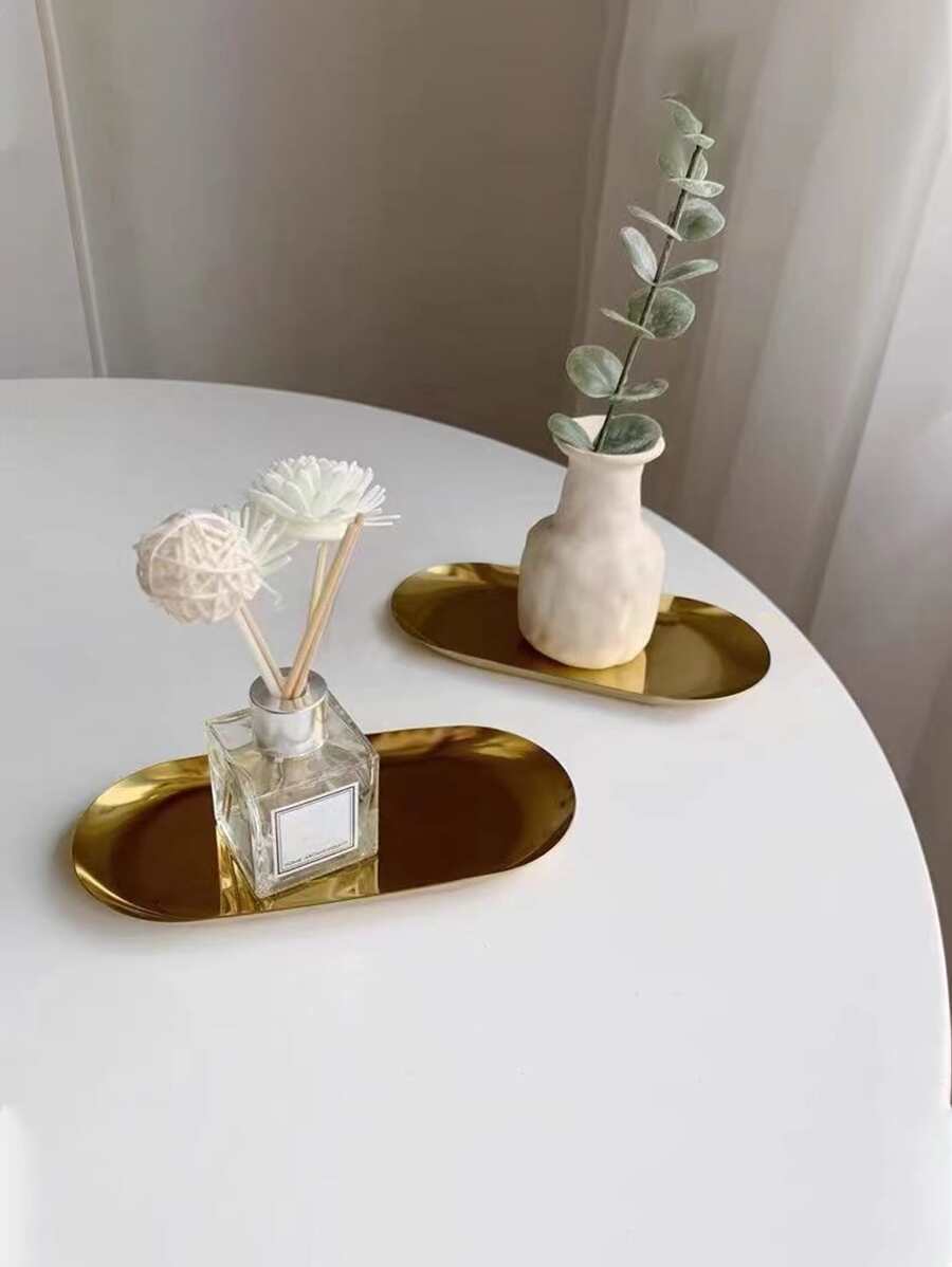 1 khay trang sức bằng thép không gỉ - Vàng - Xem 1