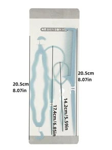 4 cái/bộ Xanh Thiết kế Kiểu tóc Công cụ Bộ Đối với Sử dụng hàng ngày - NỮ - Màu xanh lam - Xem 3