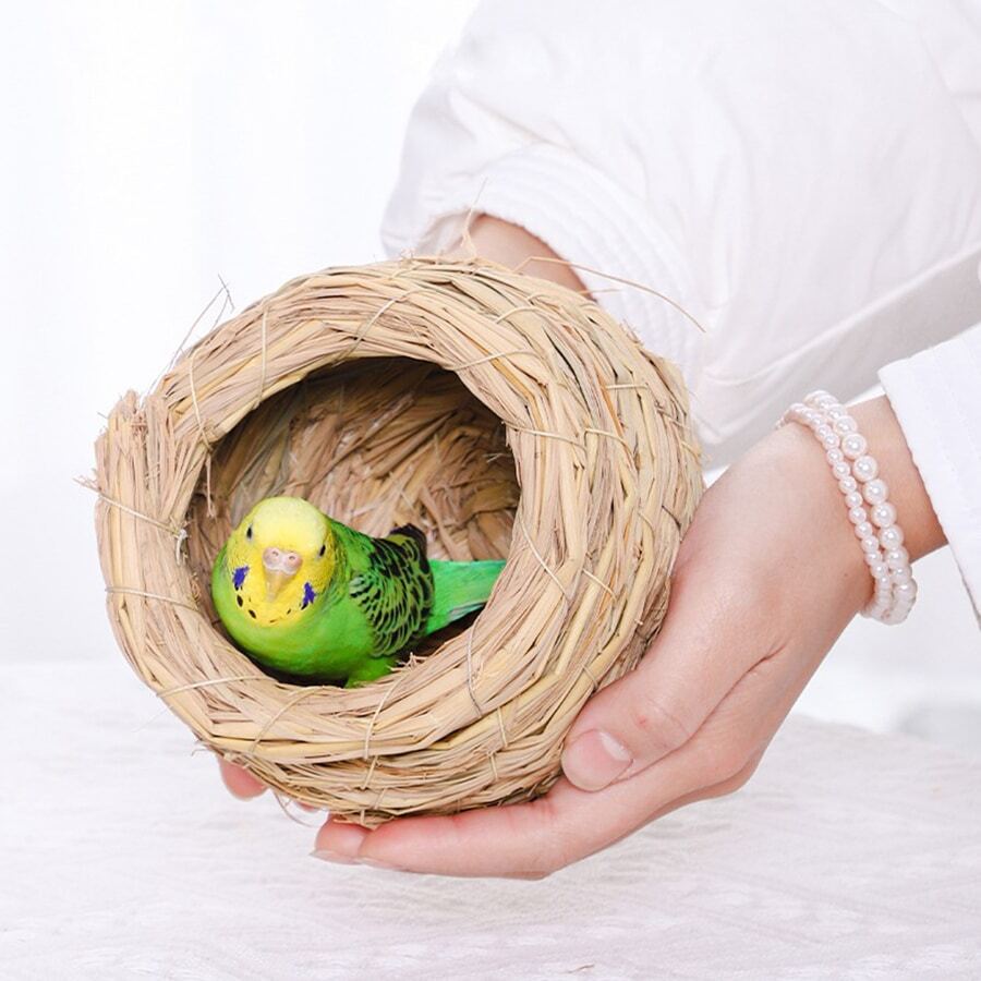 手工製作編織草鳥巢 - 芥末黃 - 查看 1