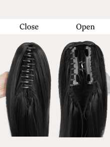 nimoki Klaue Clip Synthetischer Pferdeschwanz Haarverlängerungen Für Frauen, Lange Gewellte Haarstück, Neue Stil, Hitzebeständig, Natürlich Aussehender Lockiger Pferdeschwanz, Für Alltag Gebrauch, 22 Zoll (schwarz) - Schwarz - Übersicht 3