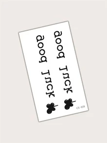 1 Miếng Không thấm nước & Chống mồ hôi Hình xăm dán tạm thời Với Vật liệu PVC & Four-leaf Clover Hình ảnh & , Thích hợp Đối với Trẻ & Đúng mốt Con người - màu đen - Xem 4